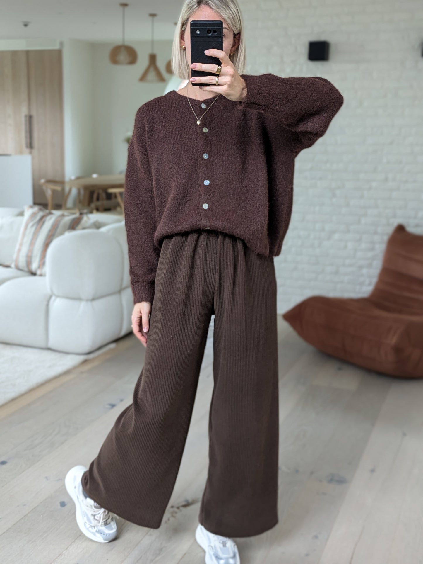 Rib pants brown