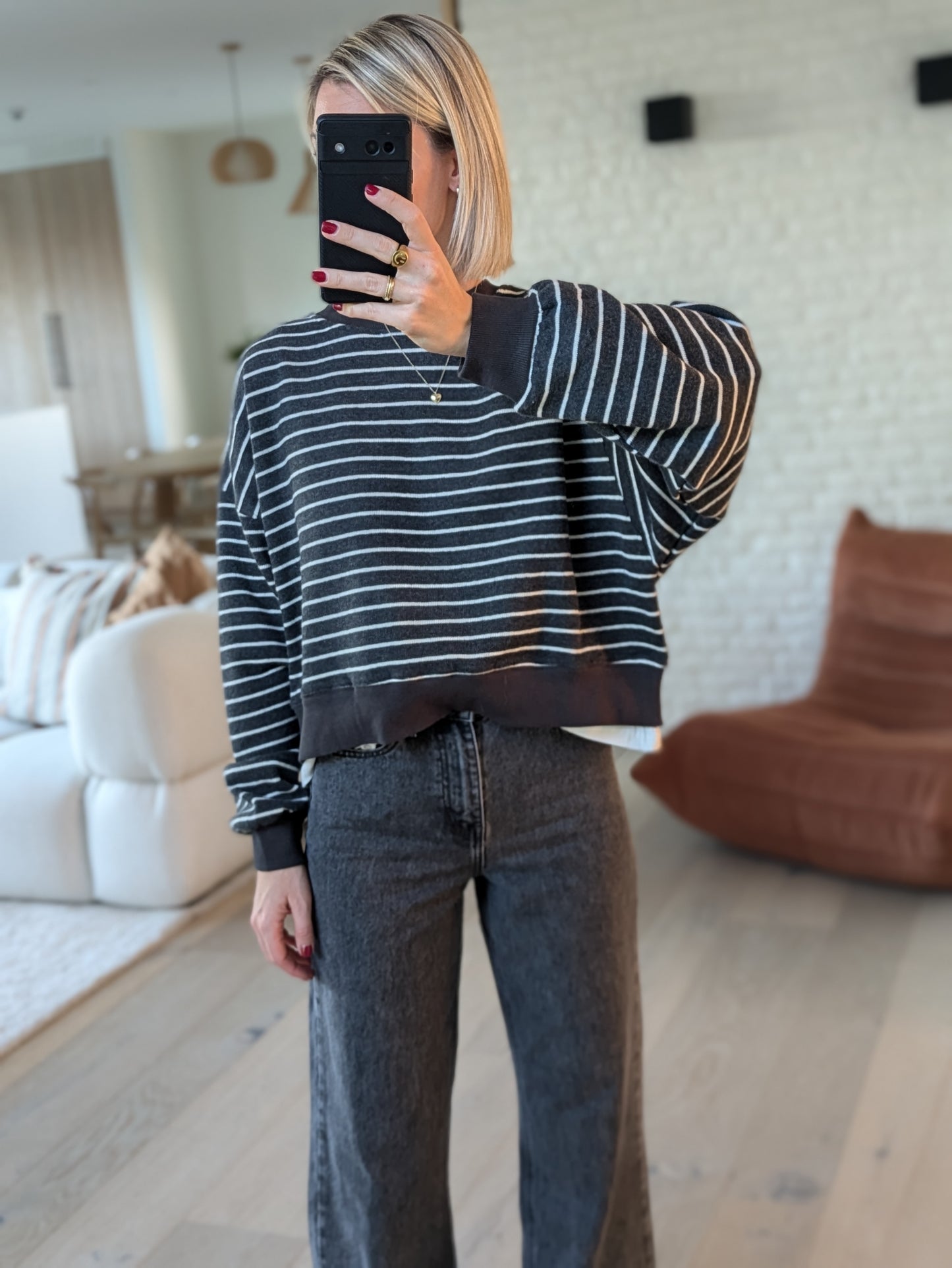 Striped sweater black/cream