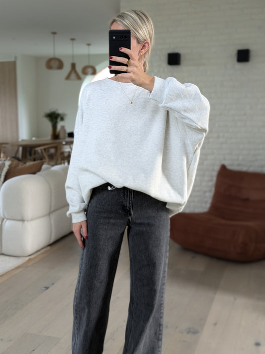 Oversized sweater Gisèle white melange