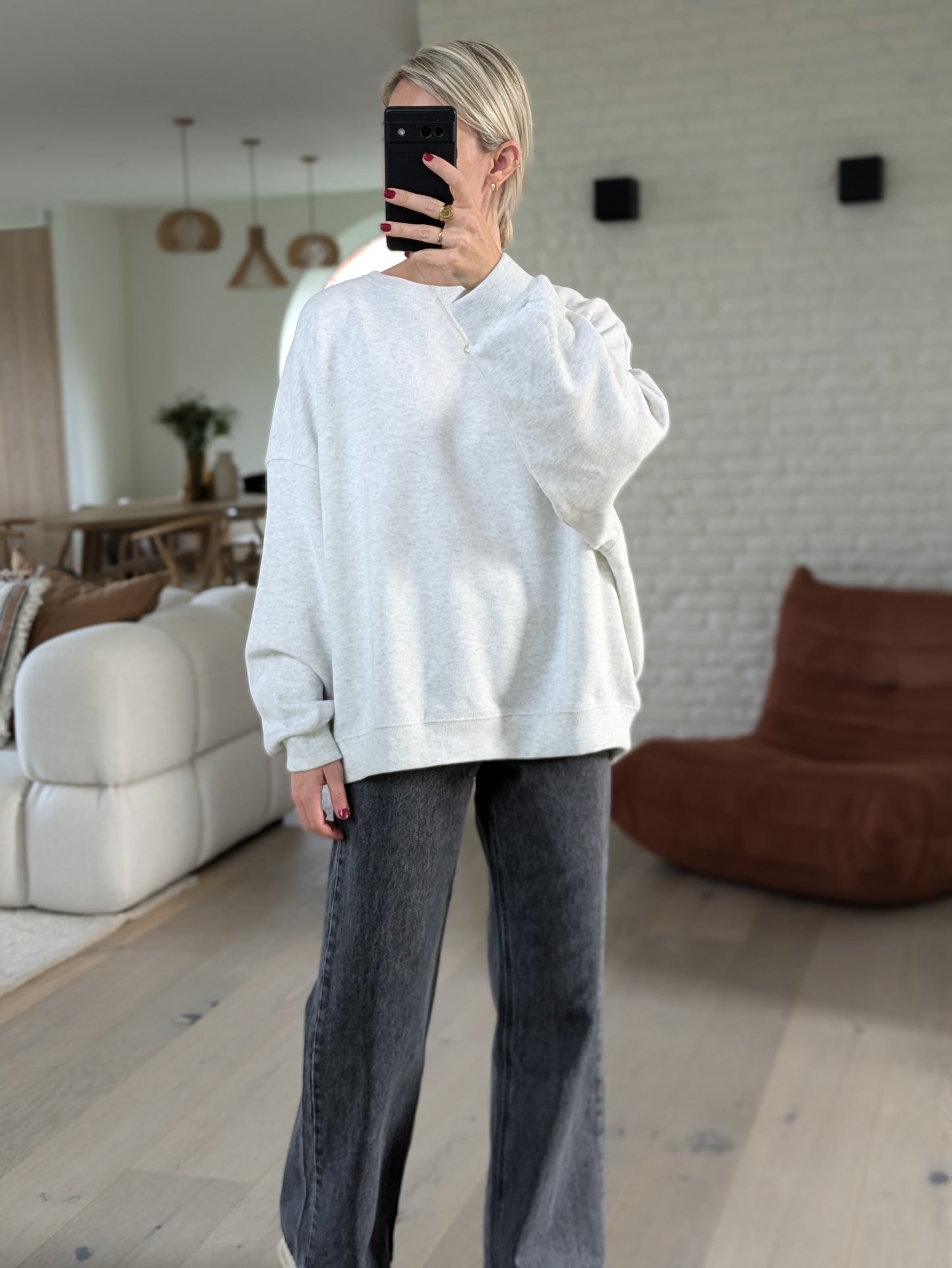 Oversized sweater Gisèle white melange