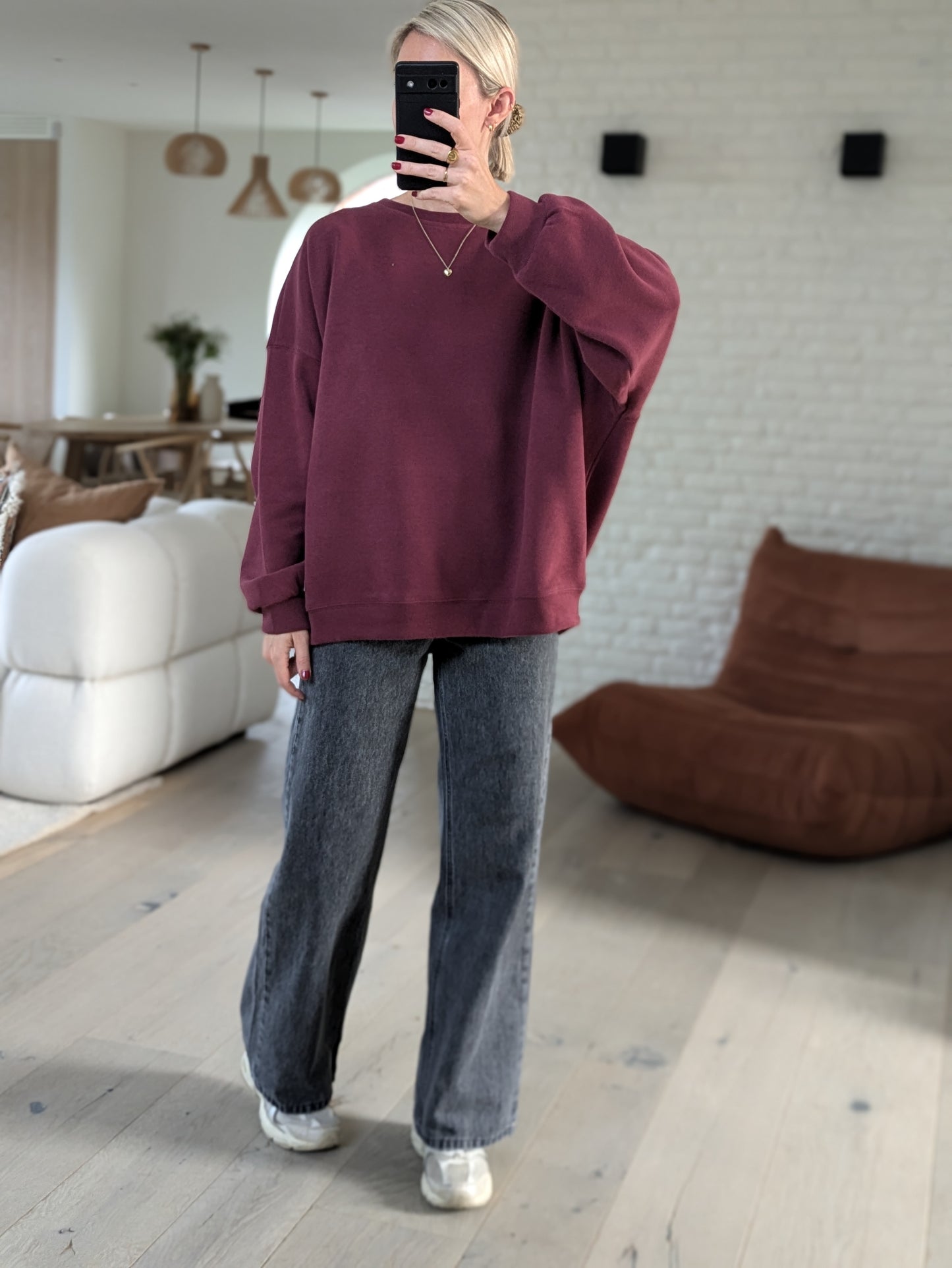 Oversized sweater Gisèle bordeaux