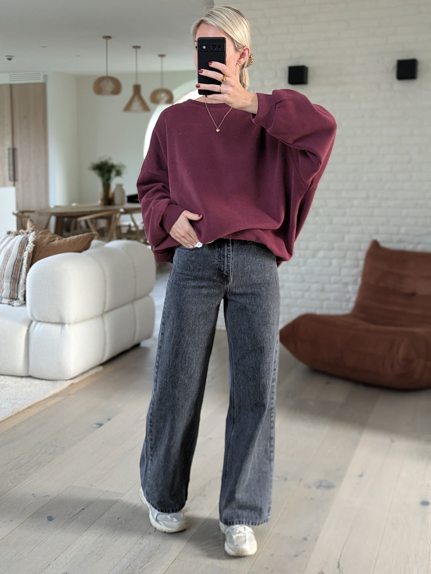 Oversized sweater Gisèle bordeaux