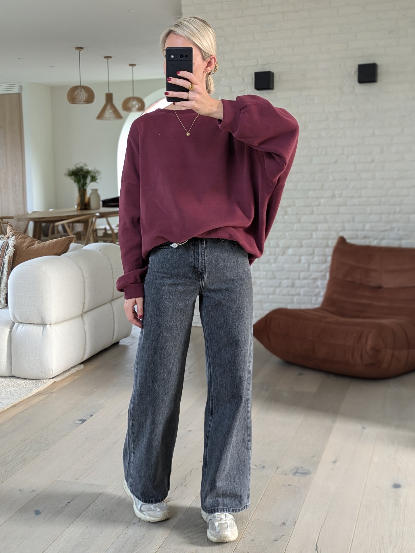 Oversized sweater Gisèle bordeaux