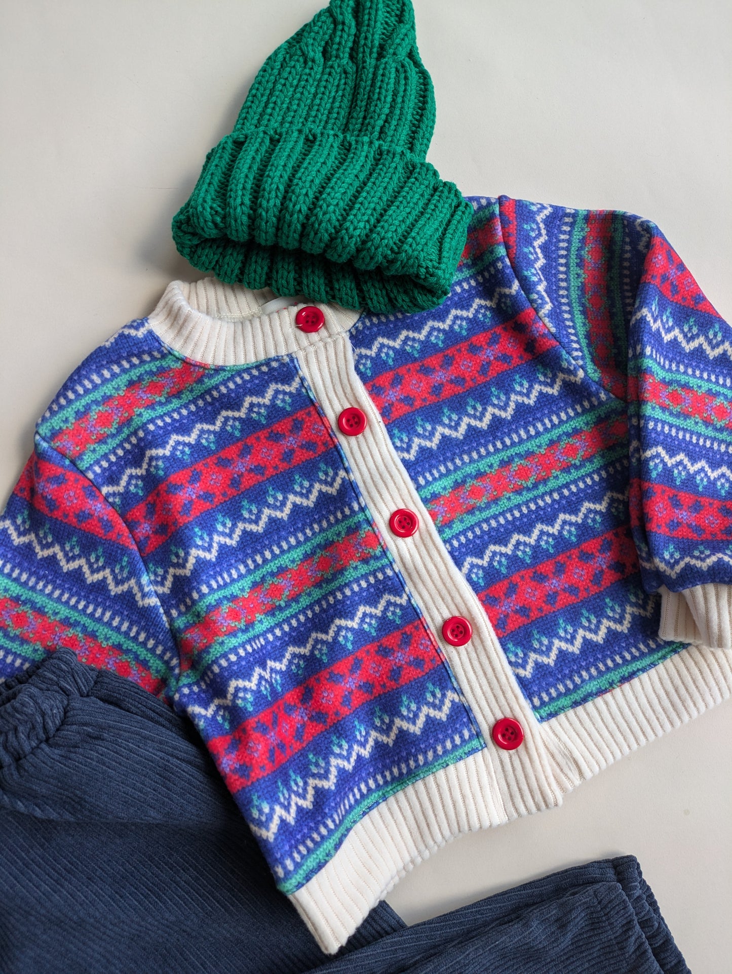 Snowflake cardigan red