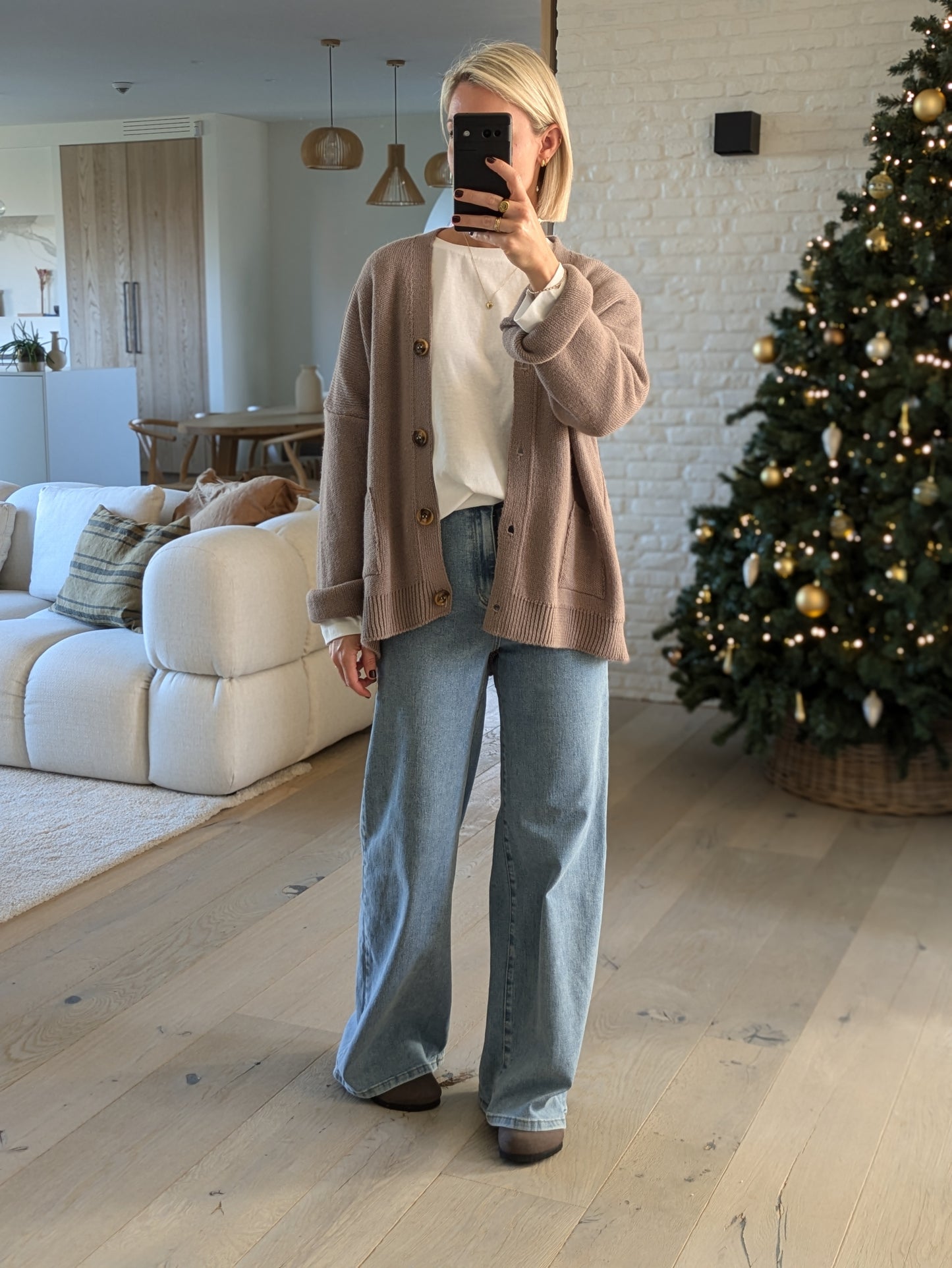 Luna wide denim pants