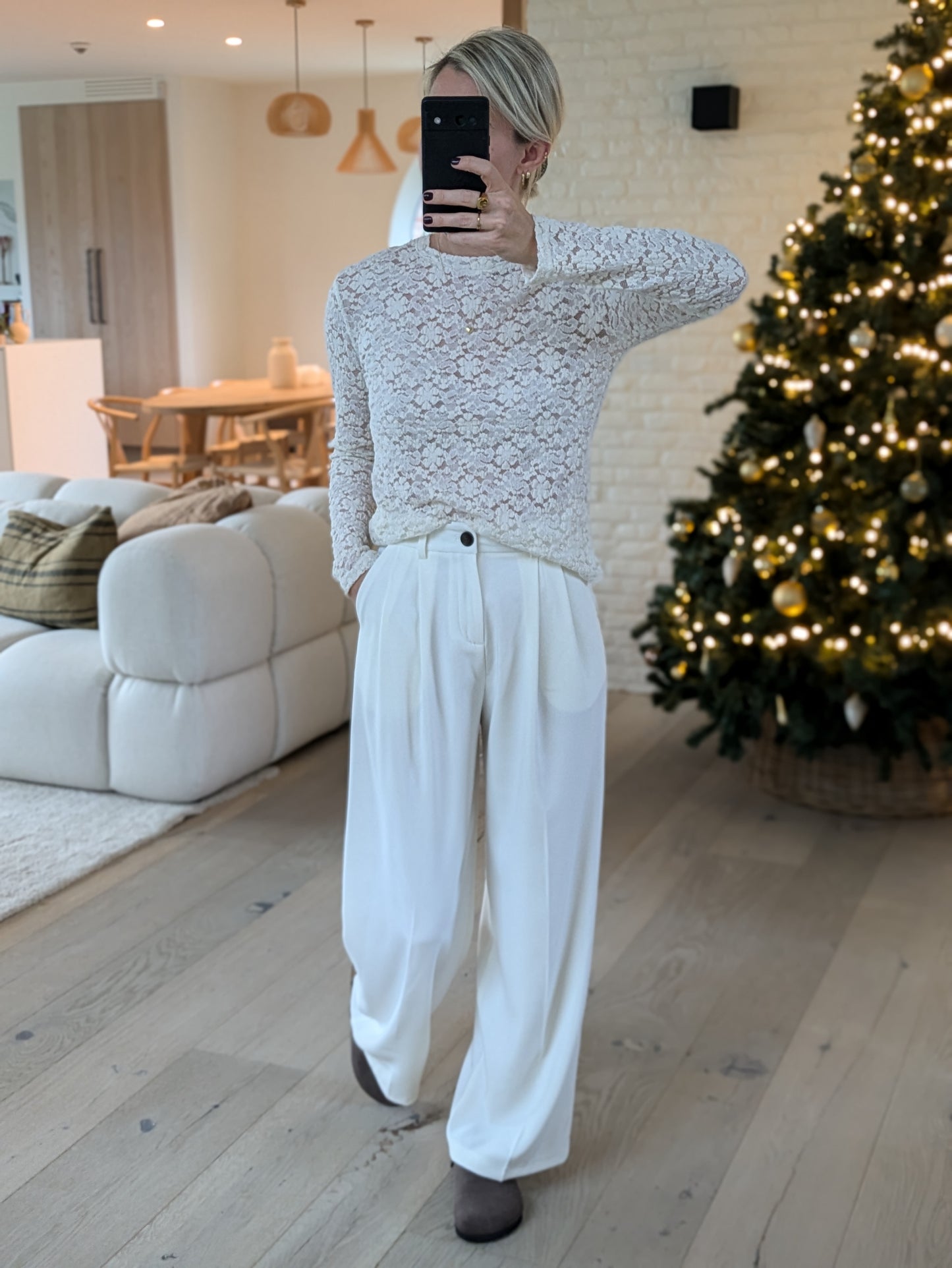 Lace top cream