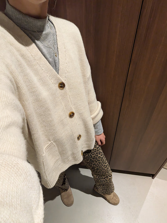 Oversized gilet beige