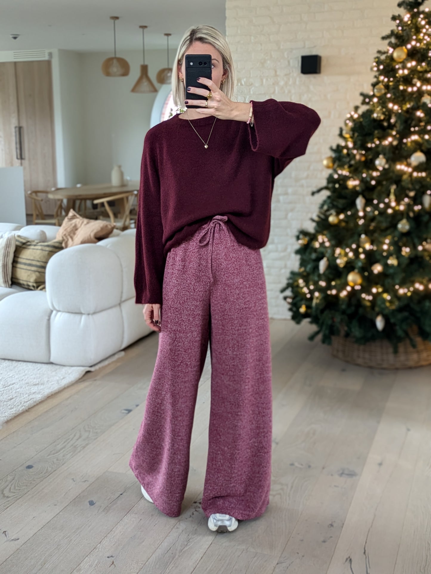 Wide pants bordeaux