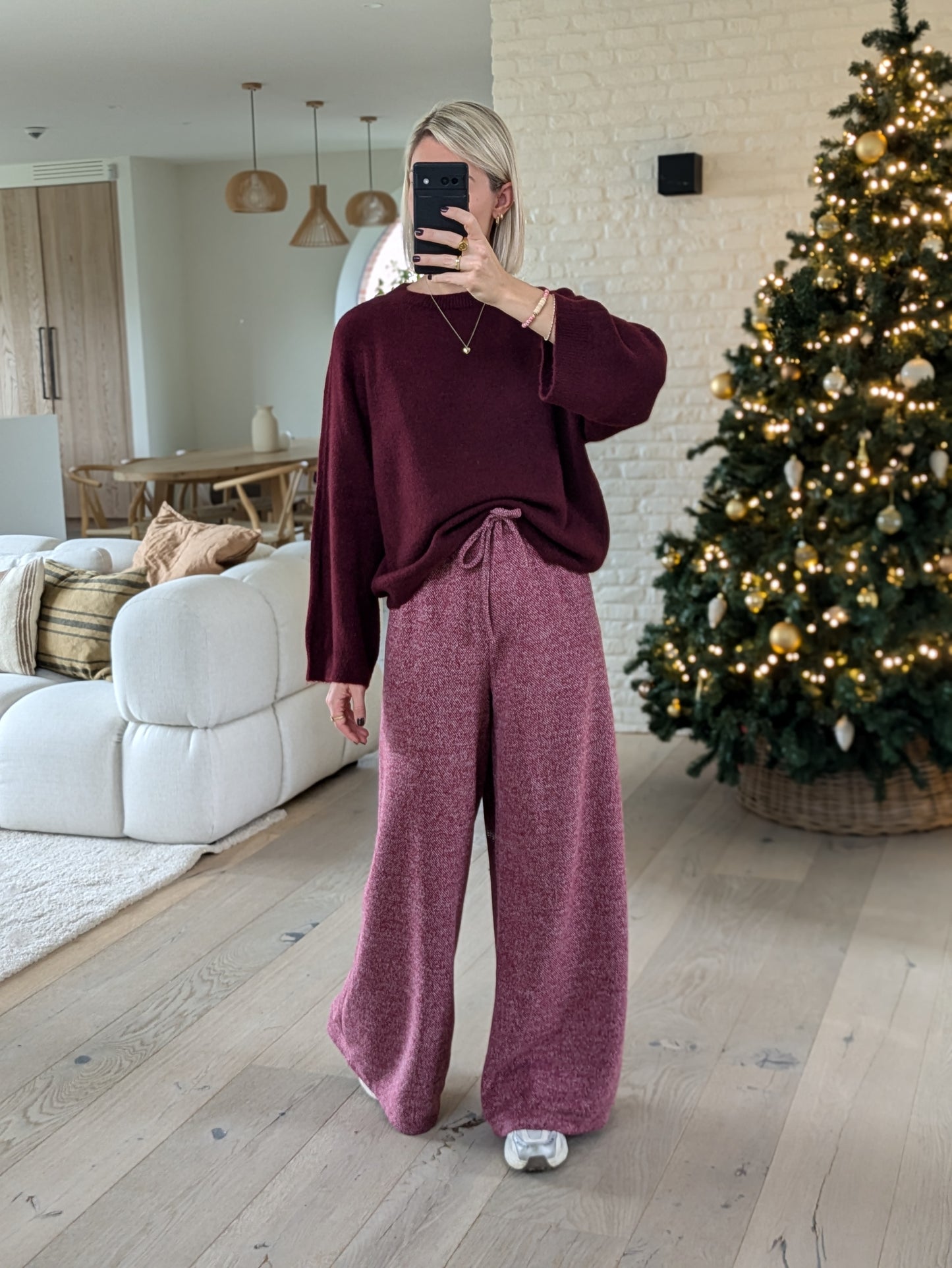 Wide pants bordeaux