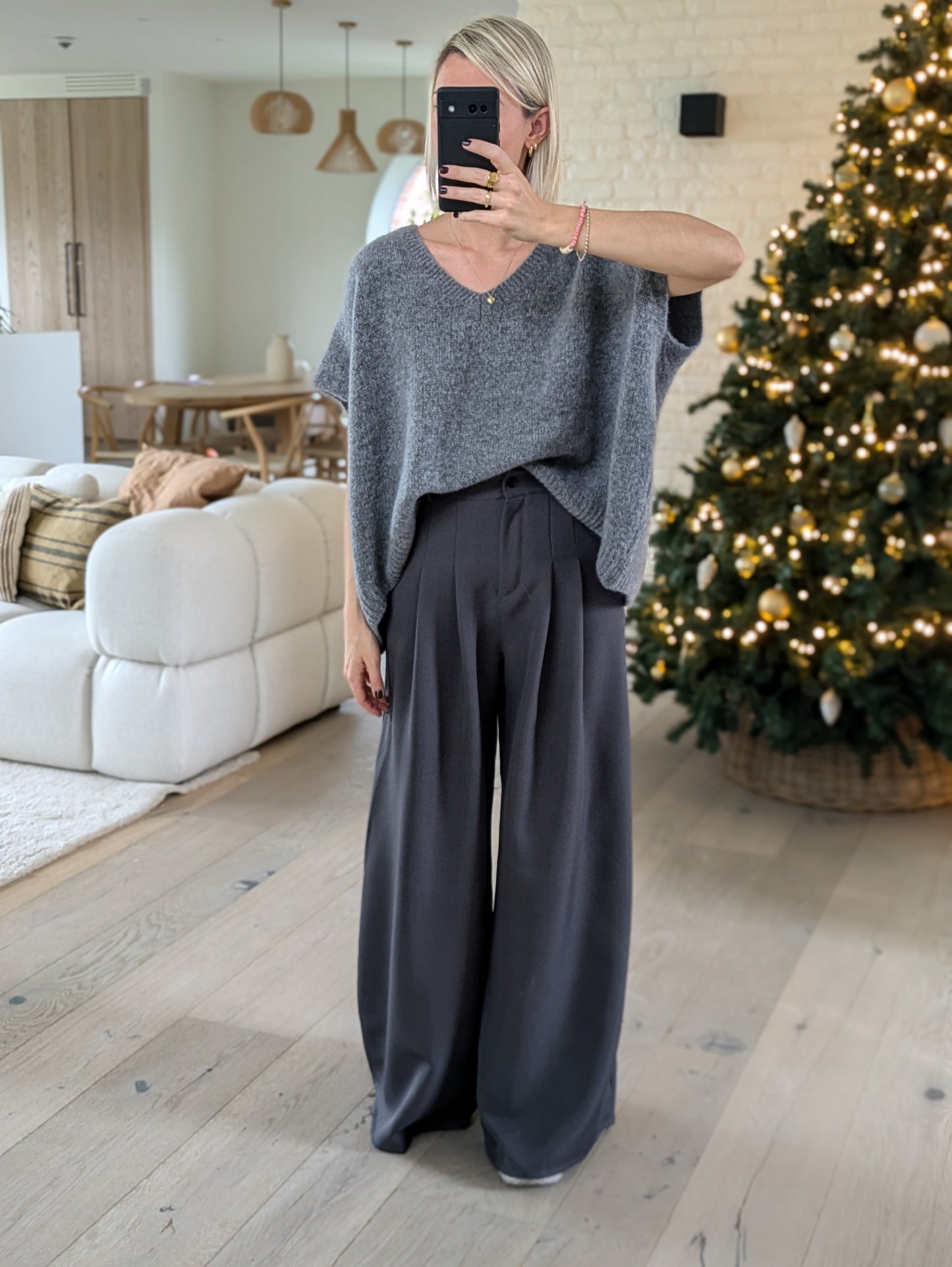 Palazzo pants dark grey