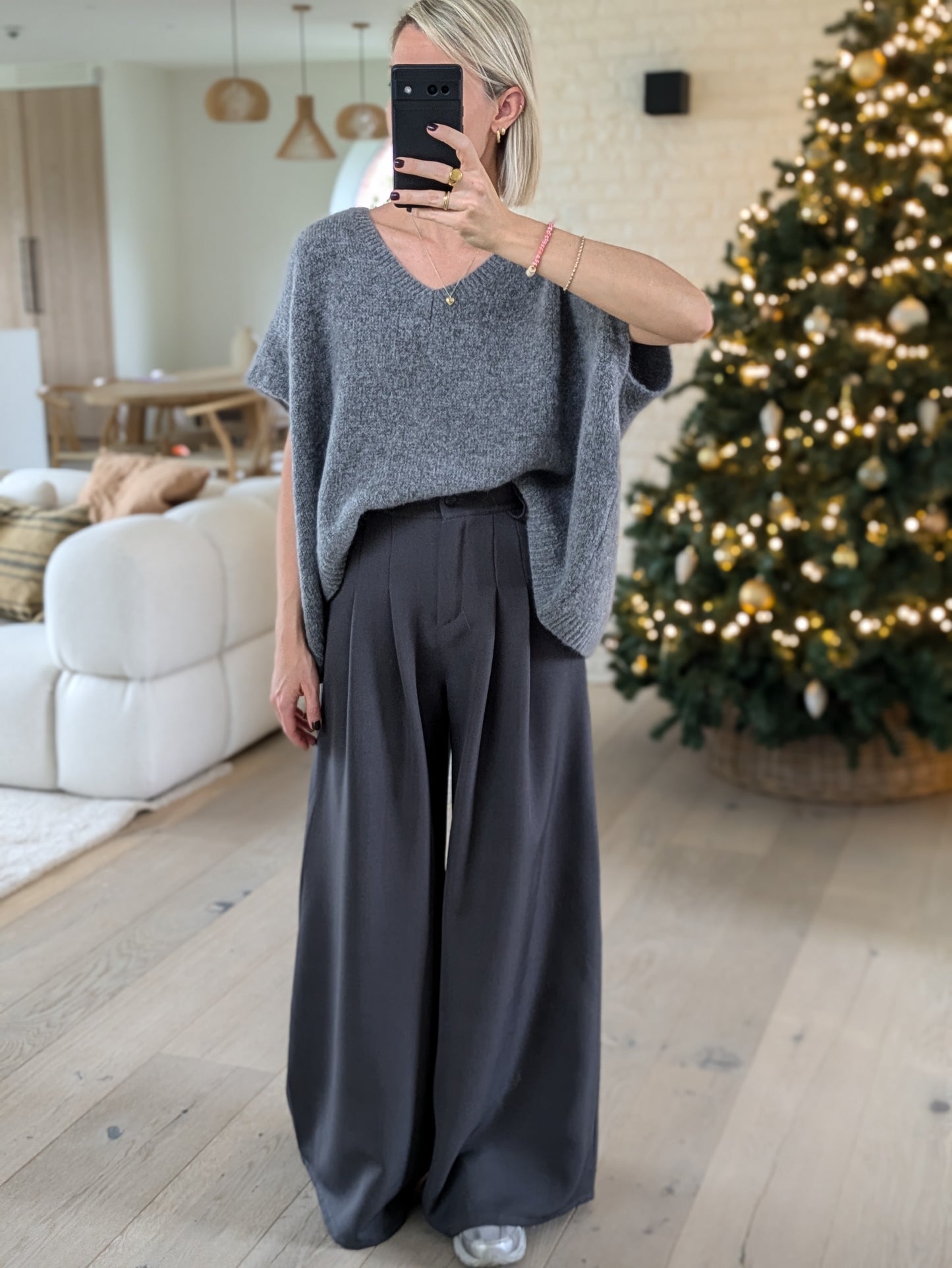 Palazzo pants dark grey