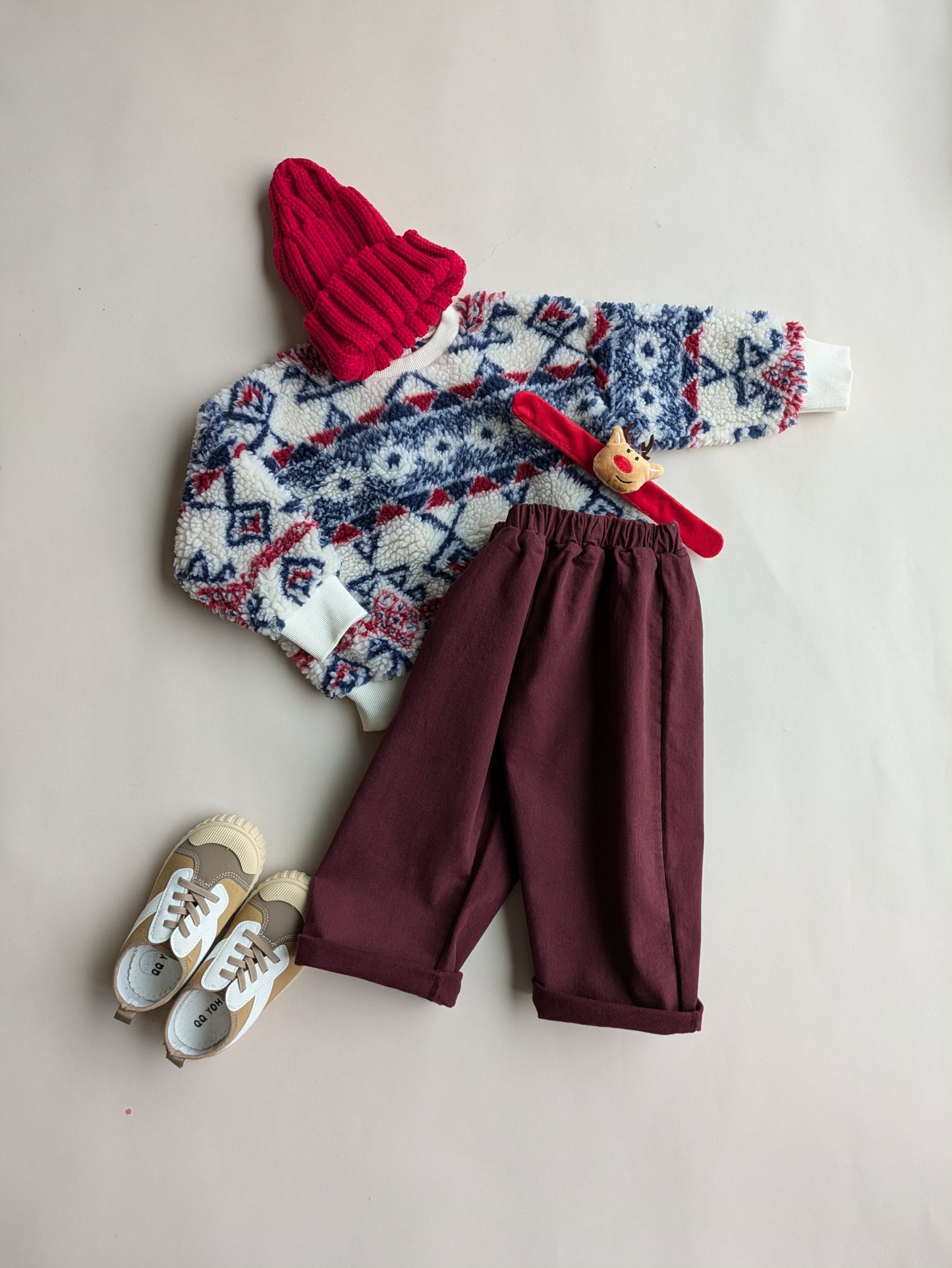 Warm chino pants burgundy