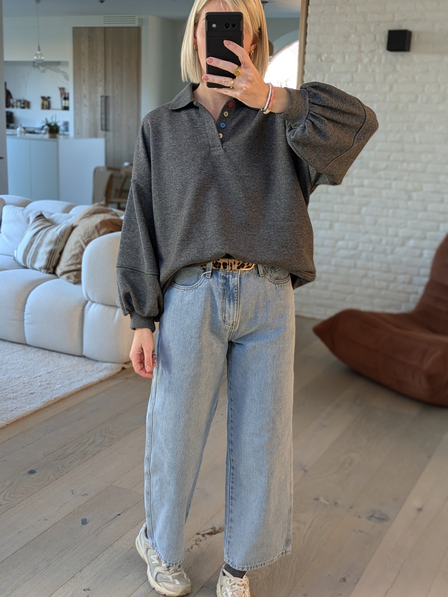 Balloon sweater dark grey