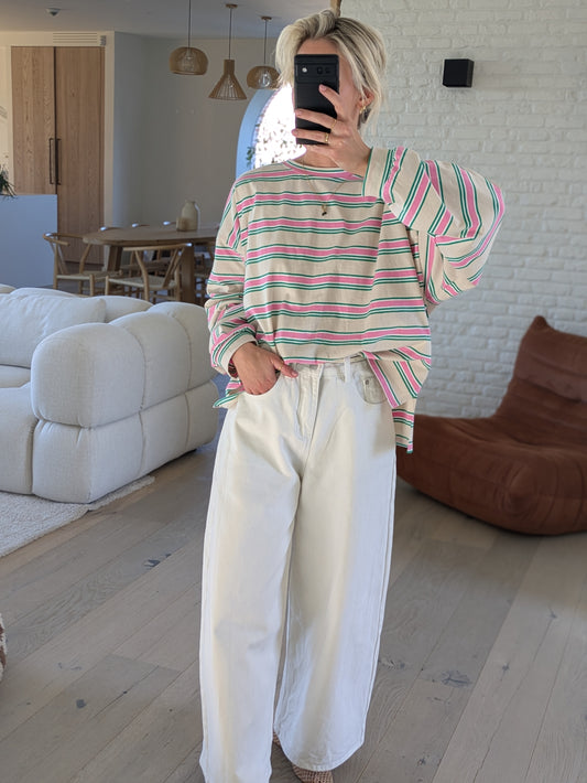 DEUXPOURDEUX THE LABEL - Billie striped longsleeve tee