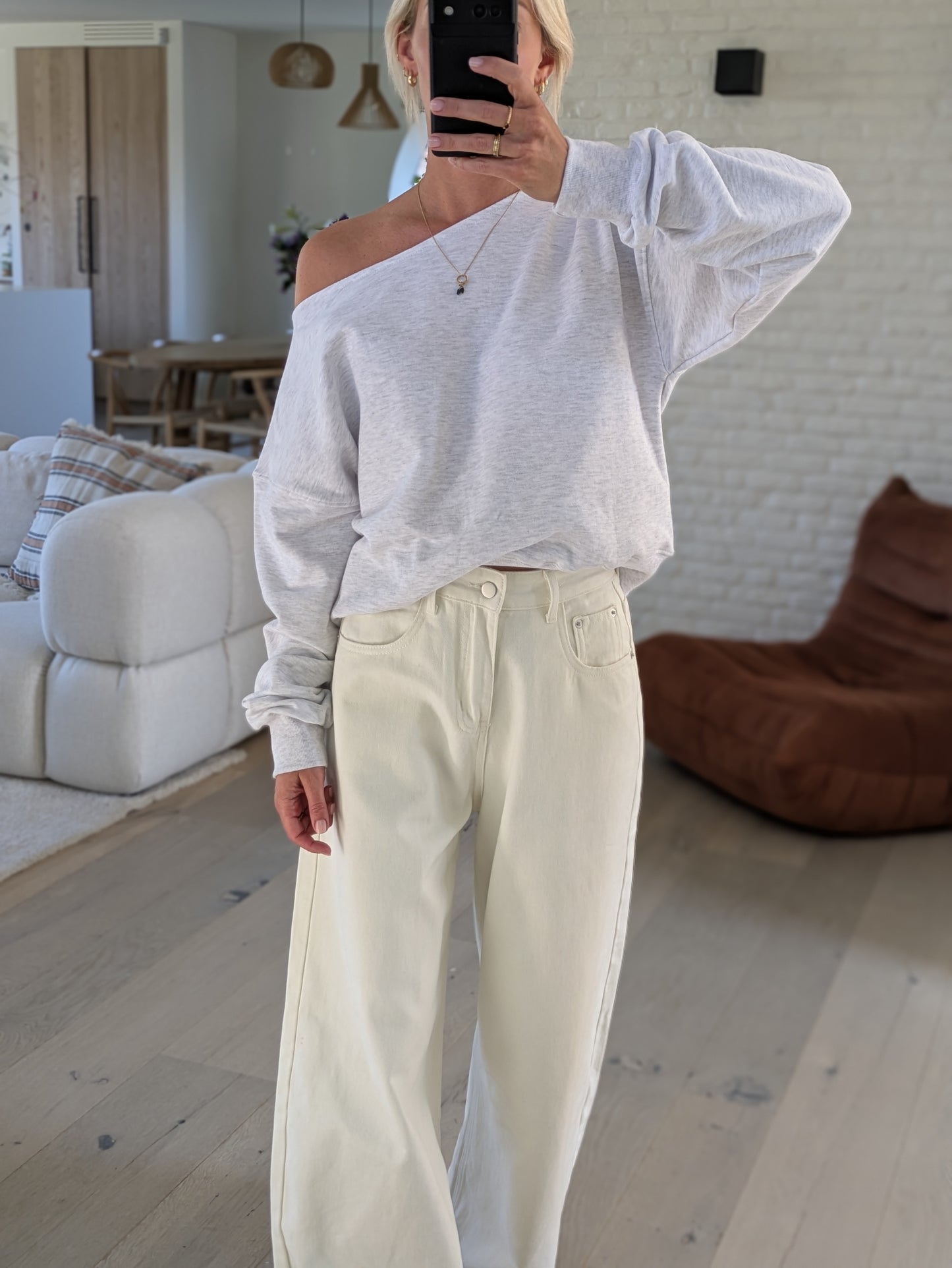 DEUXPOURDEUX THE LABEL - Babette sweater white melange