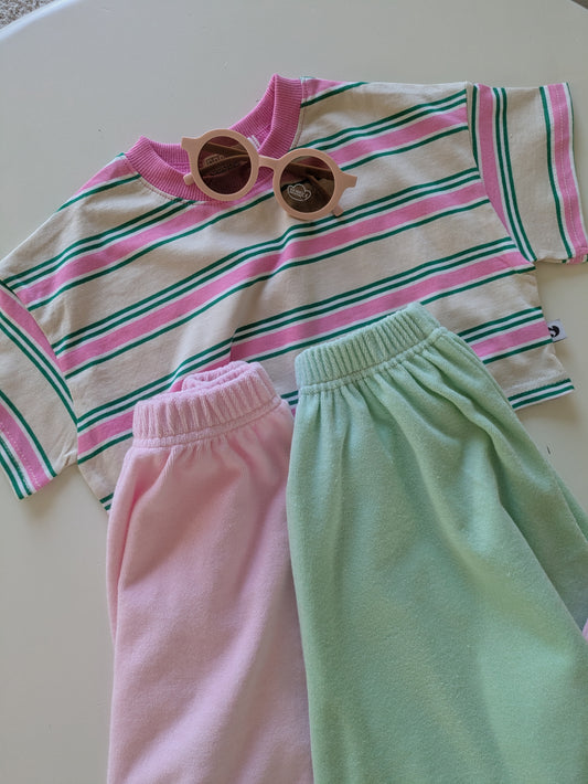 Striped crop tee