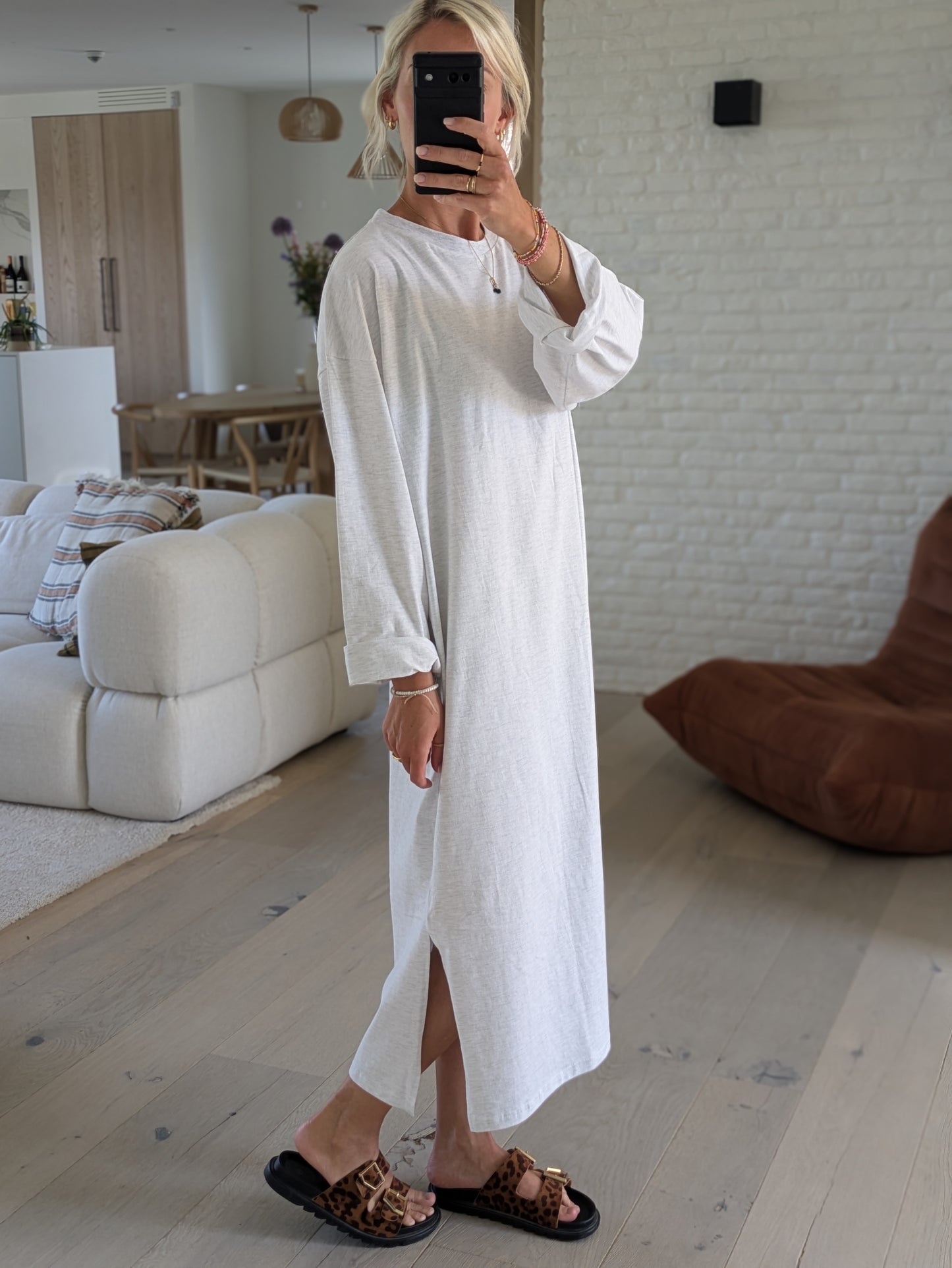 DEUXPOURDEUX THE LABEL - Lola dress white melange