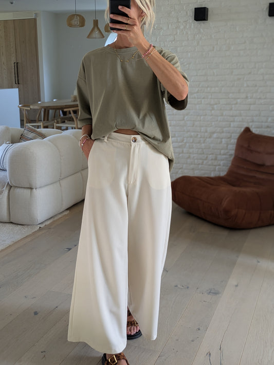 Wide cream pants