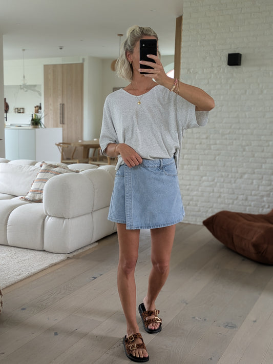 Jeans skort light blue