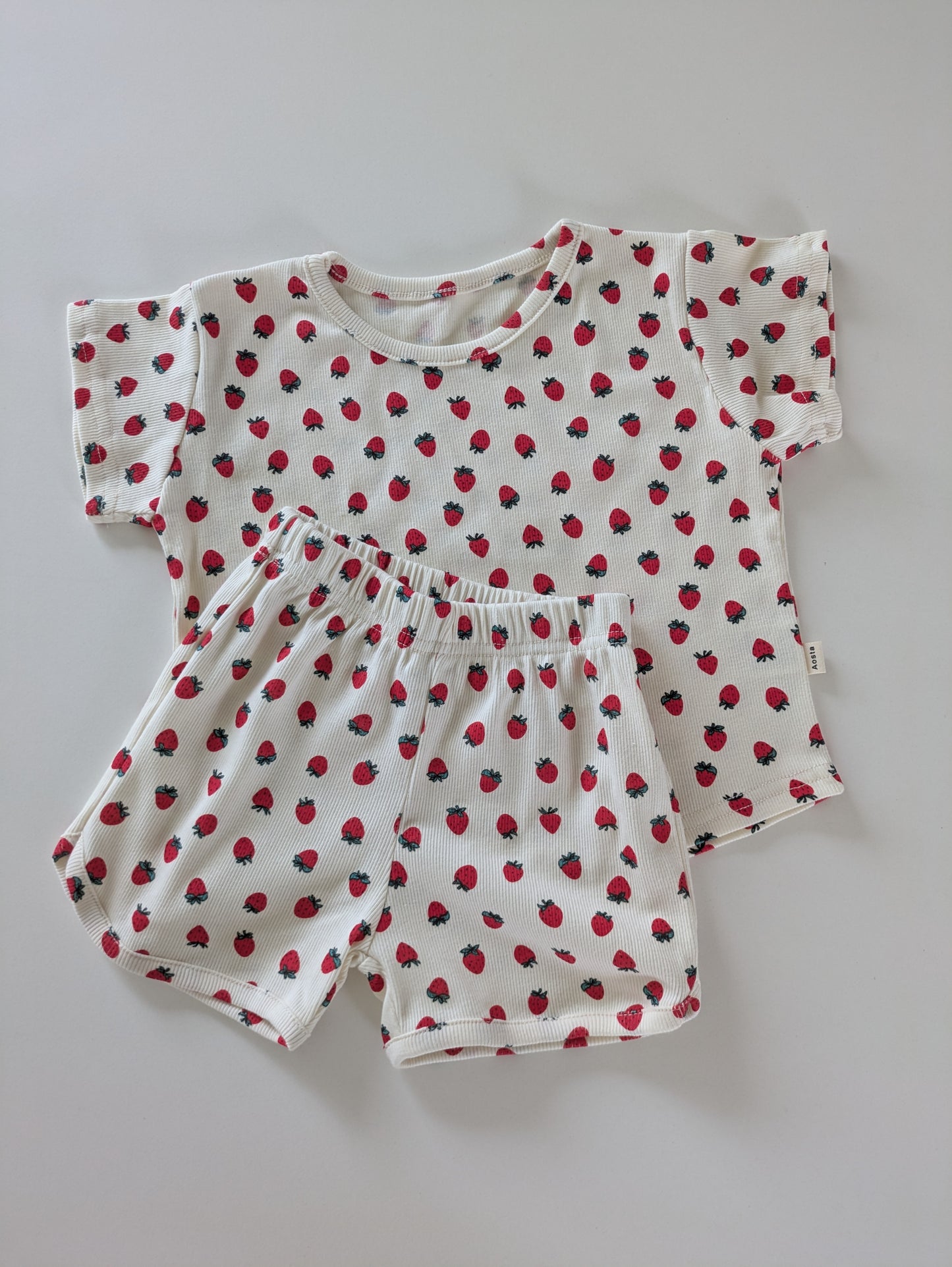 Rib tee strawberry