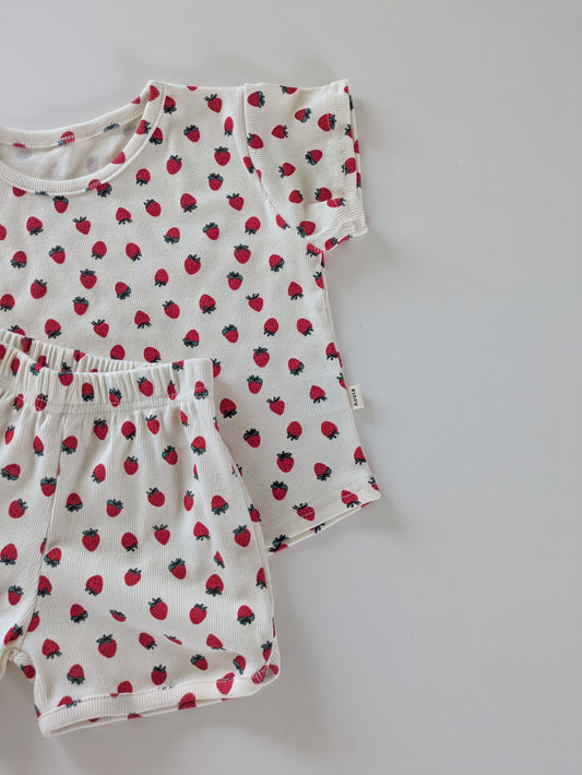 Rib tee strawberry