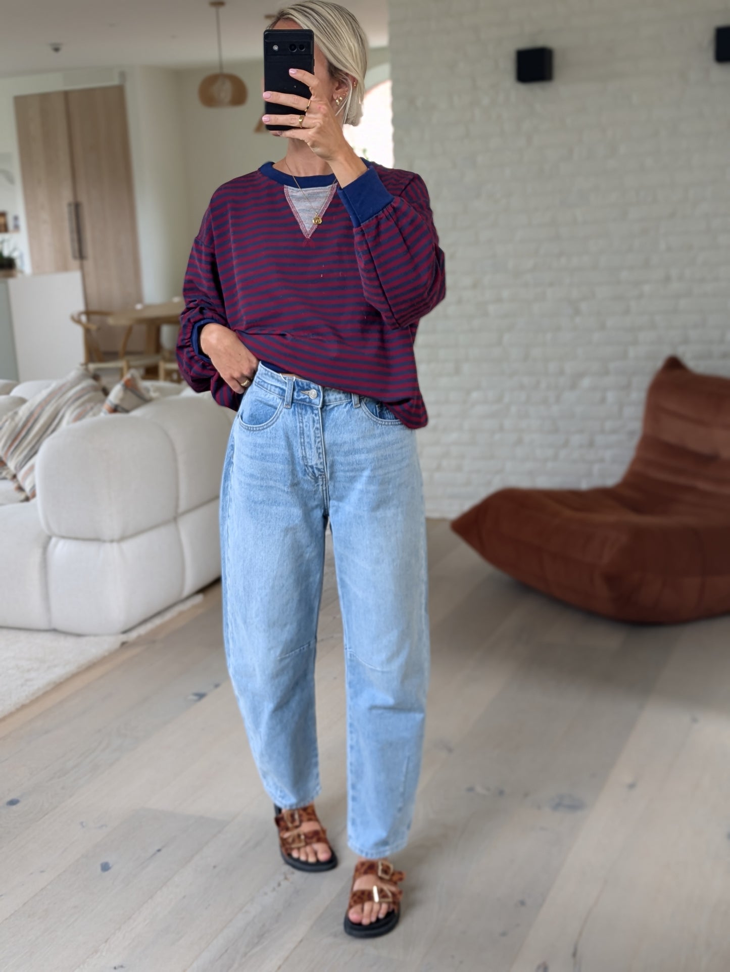 Oversized striped sweater