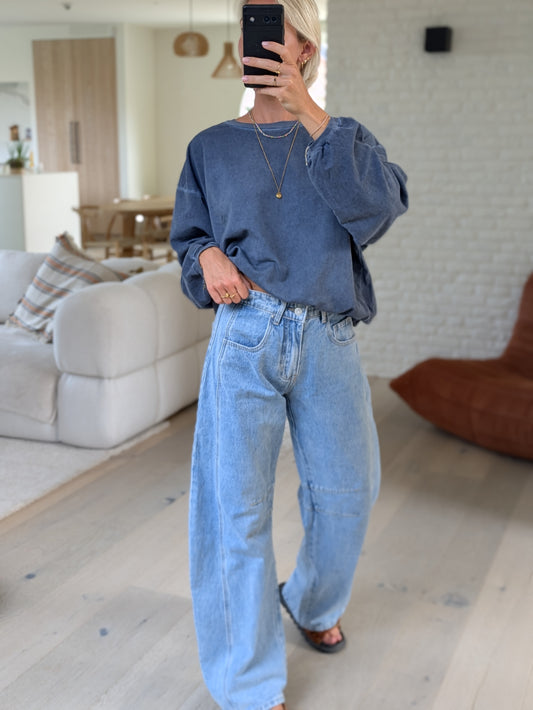 Washed sweater blue