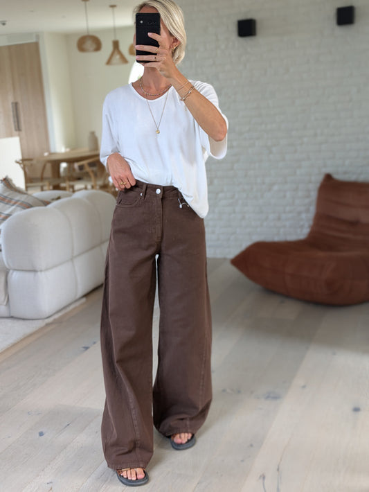 Wide jeans brown