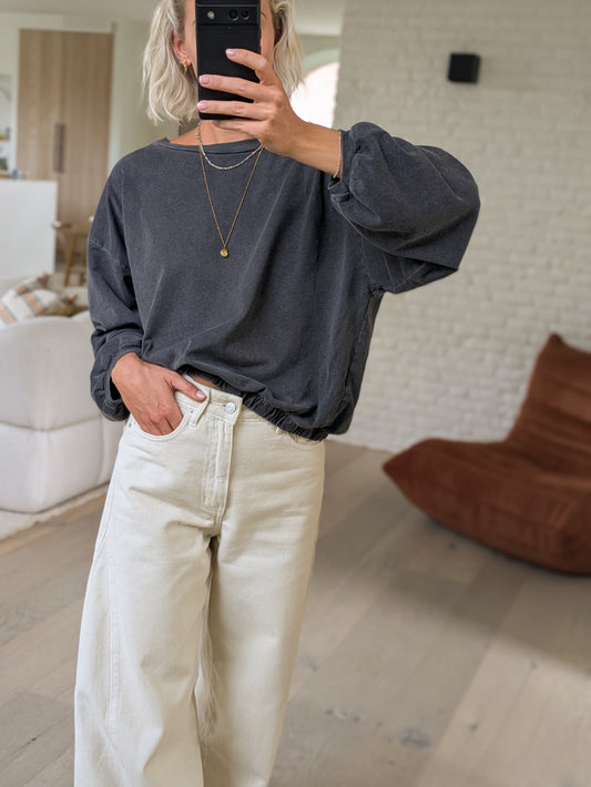 Washed sweater grey