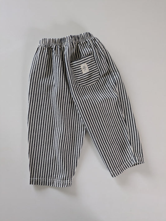 Striped pants black