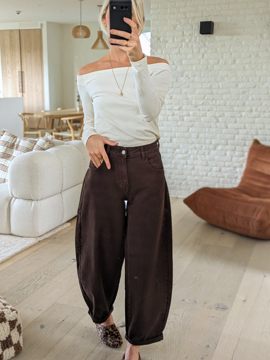 Balloon jeans brown