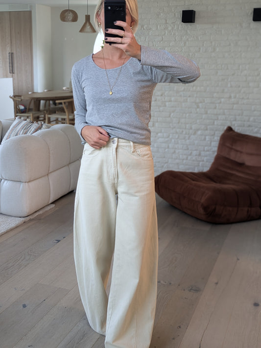 DEUXPOURDEUX THE LABEL - Mozes ribbed longsleeve tee grey