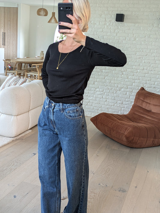 DEUXPOURDEUX THE LABEL - Mozes ribbed longsleeve tee black