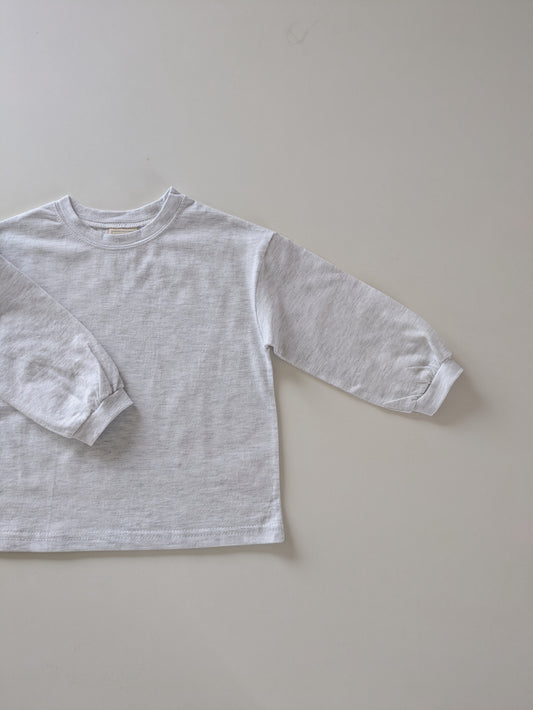 Box tee white melange