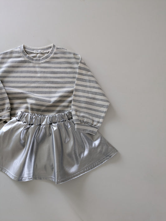 Leather skirt silver