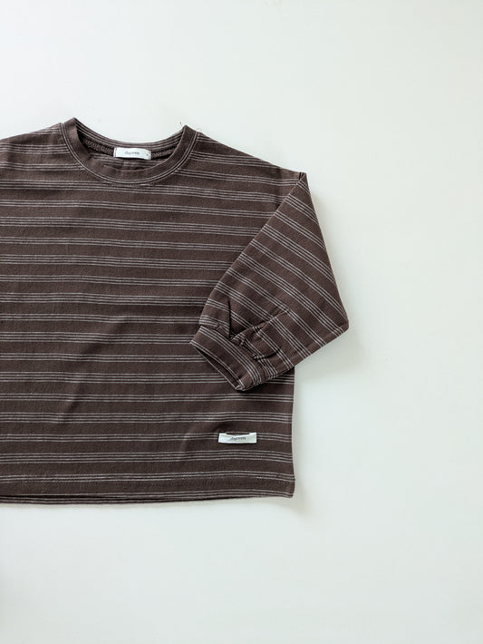 Striped sweater tee brown