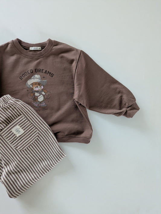 Cowboy bear sweater brown