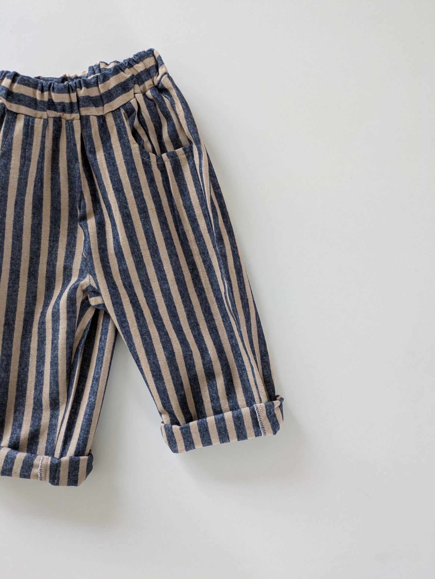 Striped pants camel blue