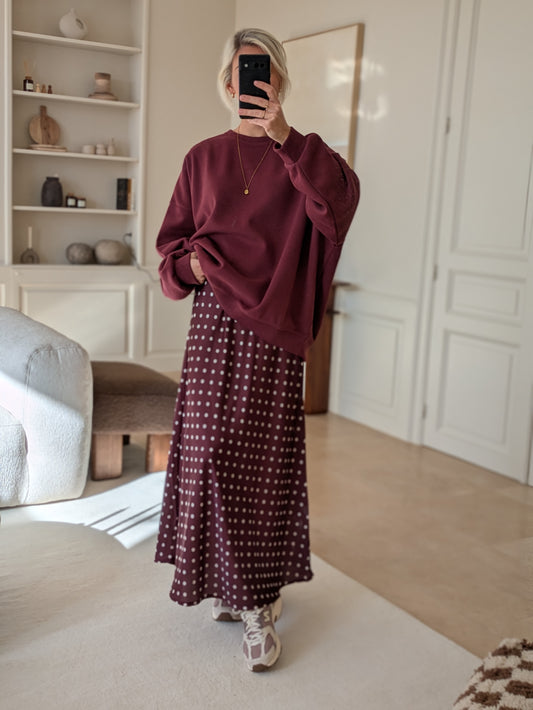Dot skirt burgundy
