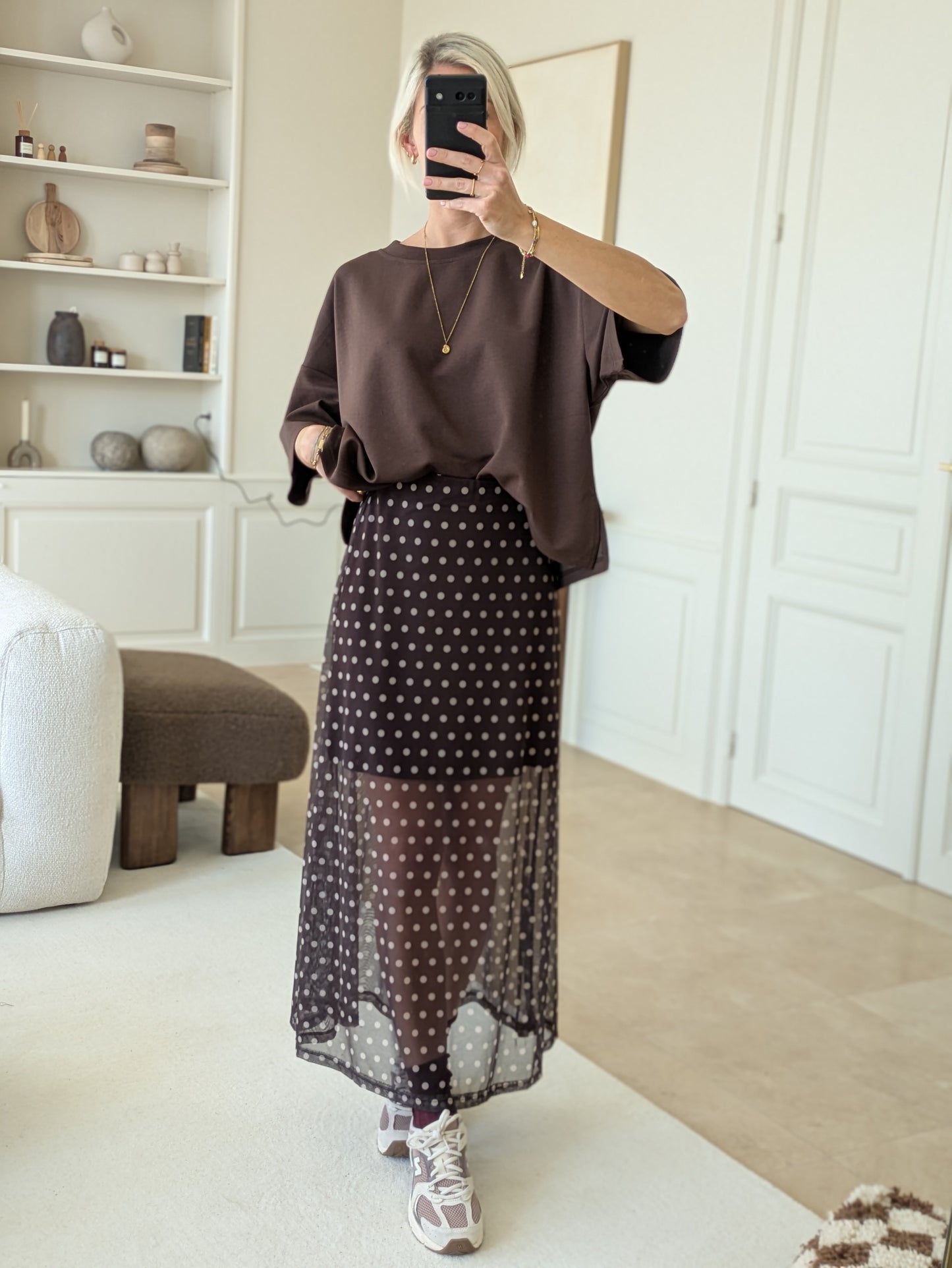 Oversized sweater tee brown