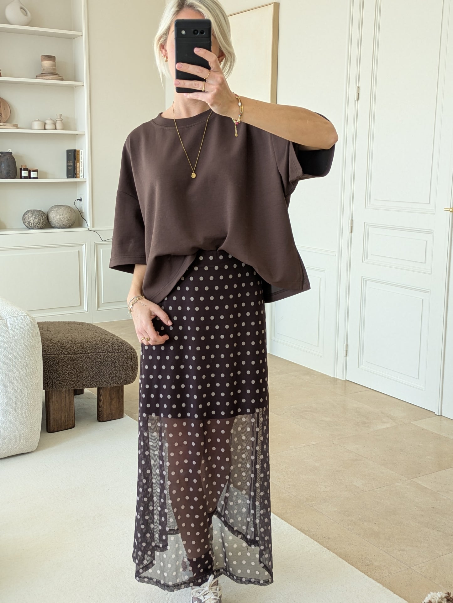 Oversized sweater tee brown