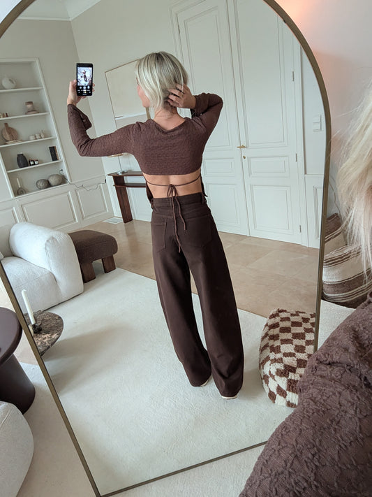 Open back top brown
