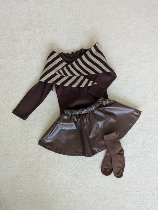 Leather skirt brown