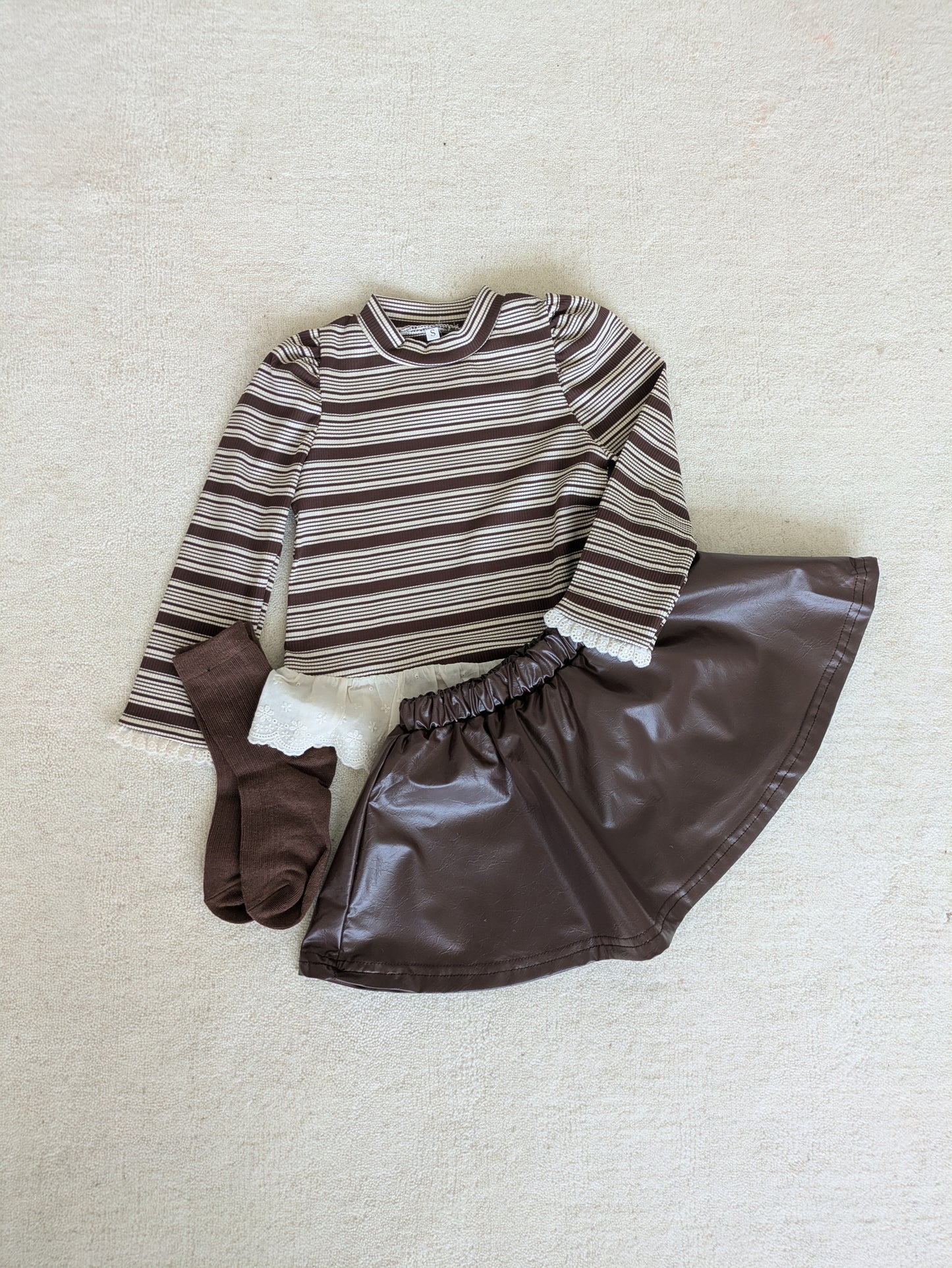 Striped tee brown