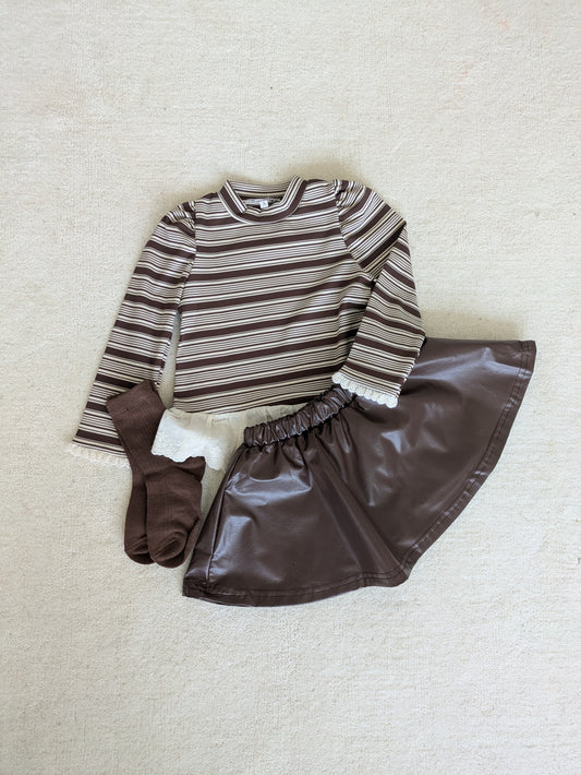 Striped tee brown