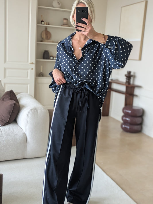 Dot blouse navy