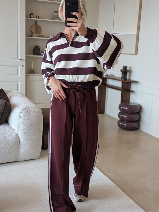 Striped sweater burgundy