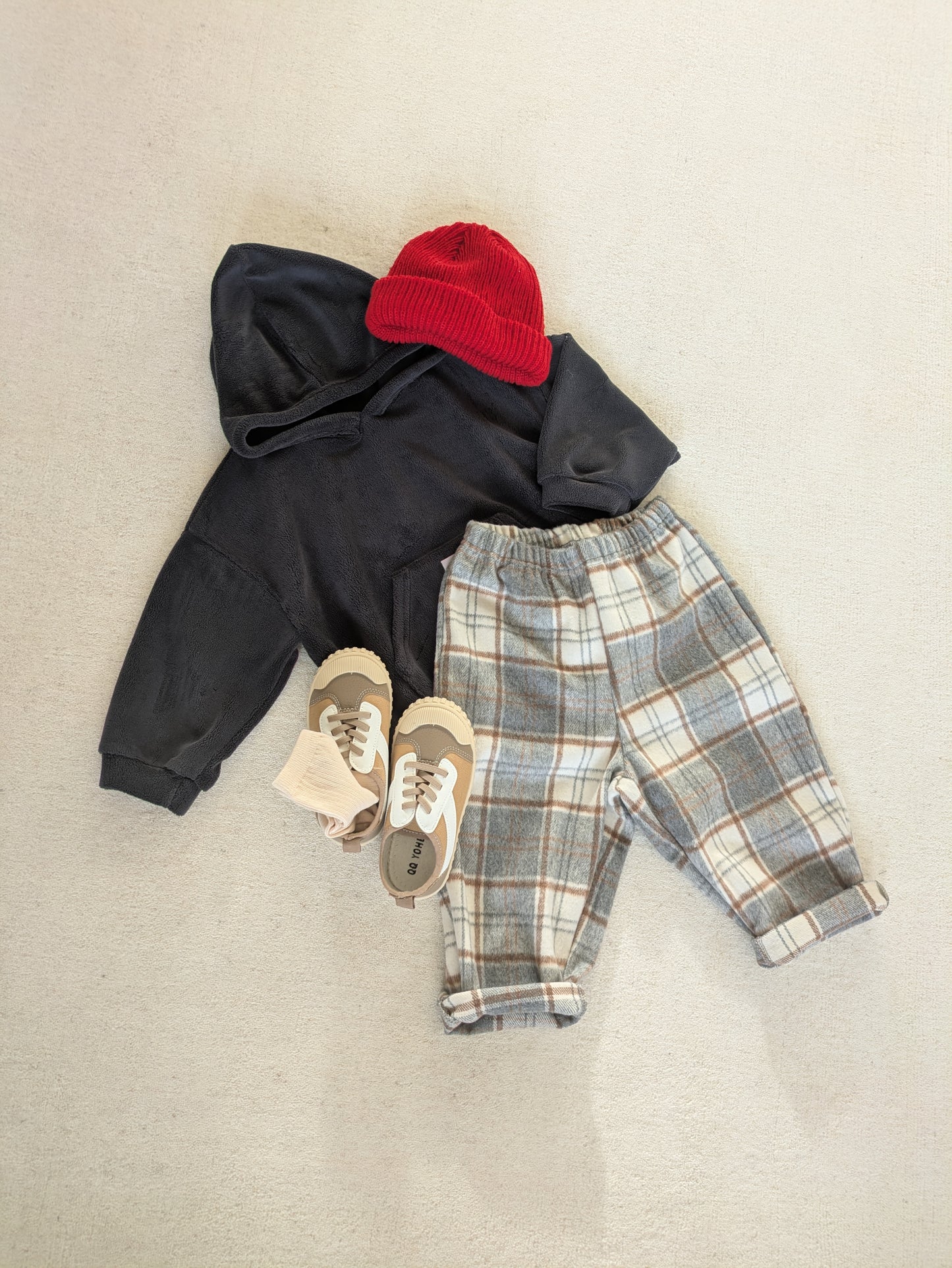 Baguette check pants grey