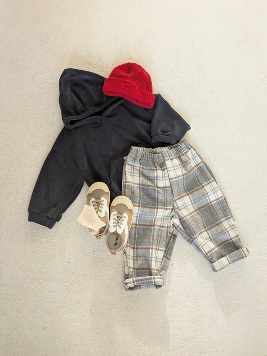 Baguette check pants grey