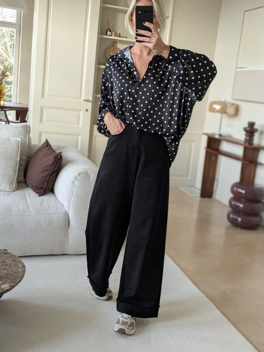 Dot blouse black
